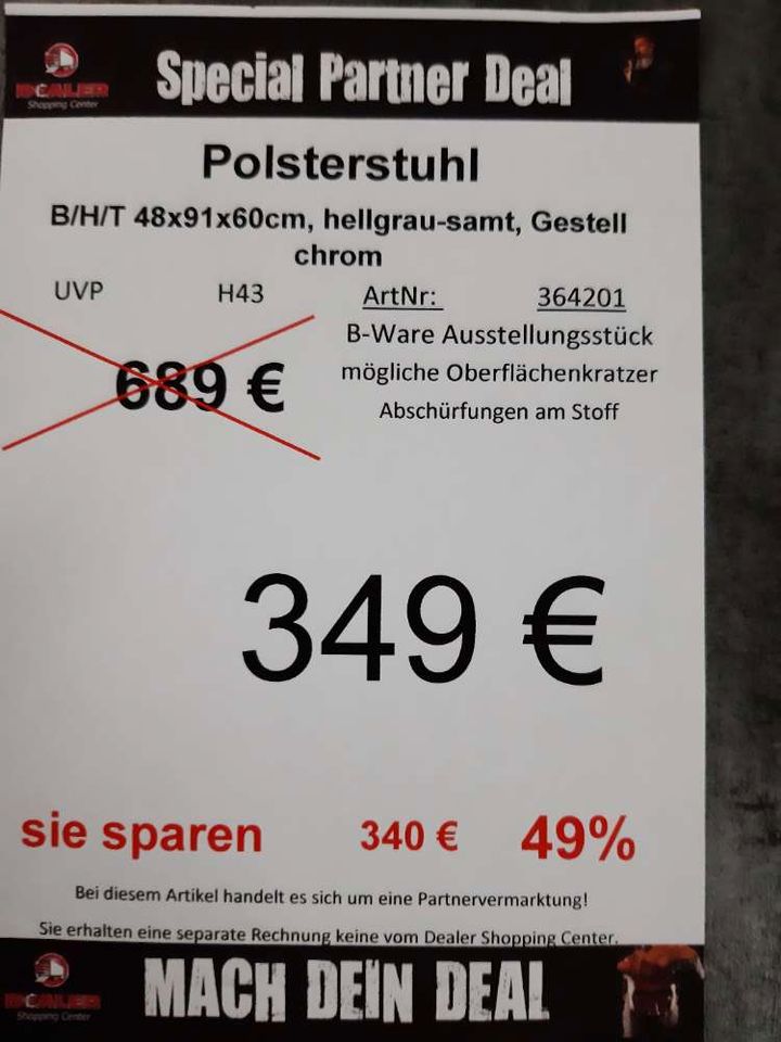 Polsterstuhl Emario Esszimmerstuhl GY-DC-77 Schäffer statt 689€ in Zeitz