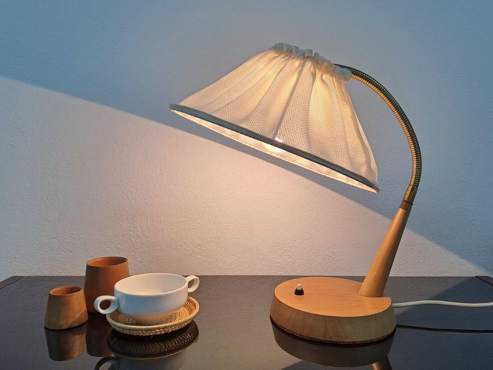 Temde Tischlampe 50er 60er Jahre Teak Vintage Schwanenhals in Dresden