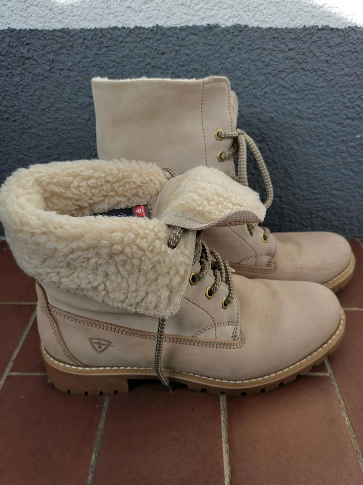 Tamaris FAST NEU Leder 40 Winter Stiefel beige in Buxtehude