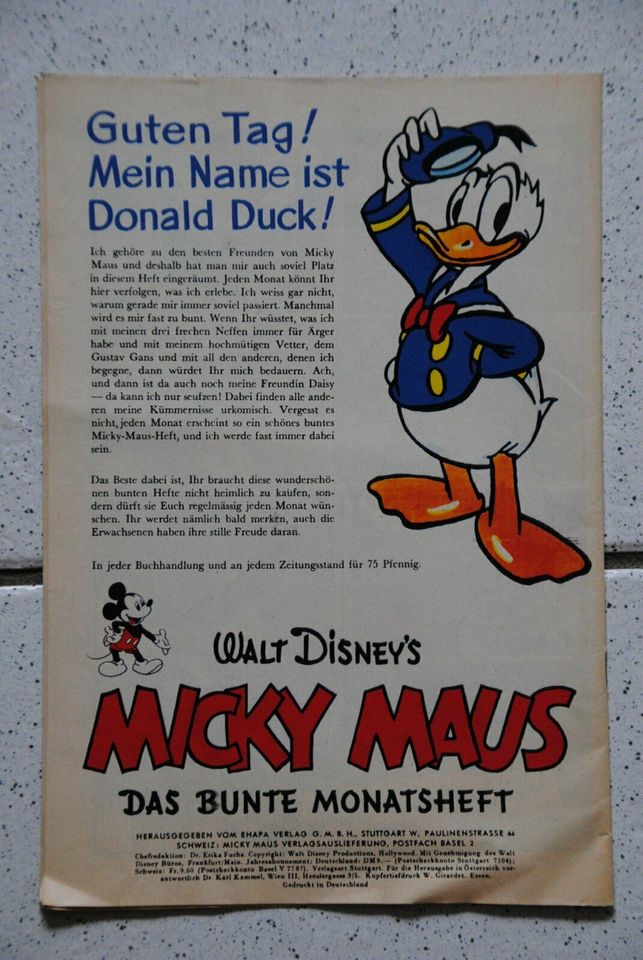 Micky Maus Das bunte Monatsheft Nr. 1 und 2 Reprint inkl. Versand in Wasbüttel