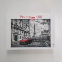 Puzzle 1000 Teile, Schwarz Weiß, Eiffelturm mit roter Limousine Essen - Essen-Frintrop Vorschau