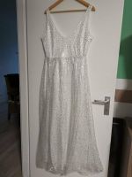 Organza funkelndes langes Paletten Kleid weiß Gr. L Hessen - Erbach Vorschau