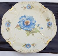 festliche Kuchenplatte Qualitätsporzellan blaue Blumen Vintage Bremen - Oberneuland Vorschau