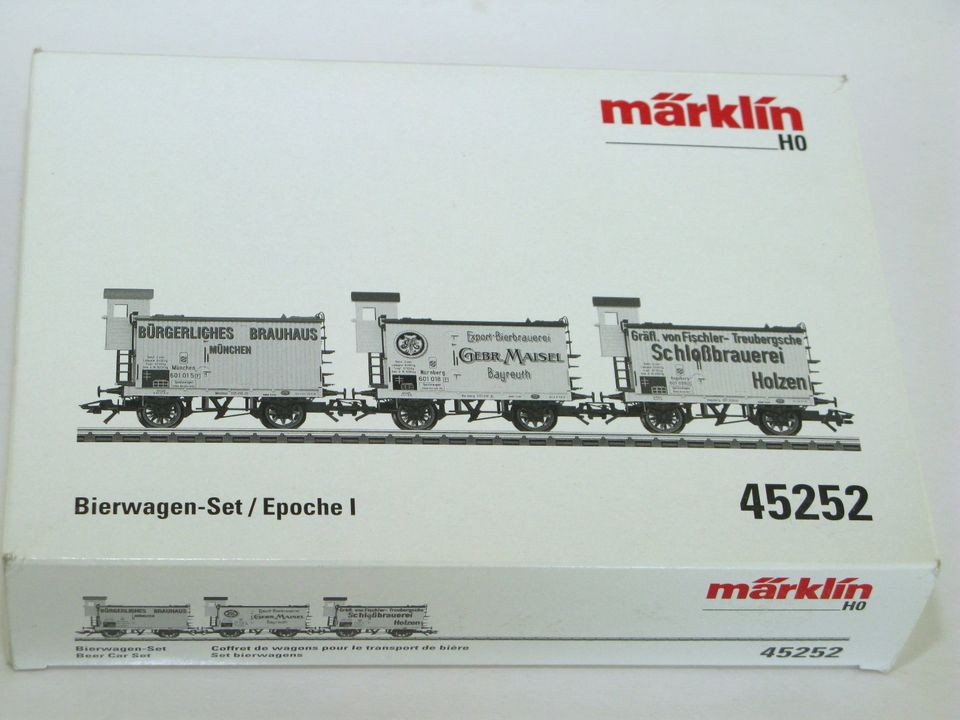 Märklin HO 45252 3 tlg. Bierwagen-Set "Gebr.Maisel, Holzen, Brauh in Leingarten