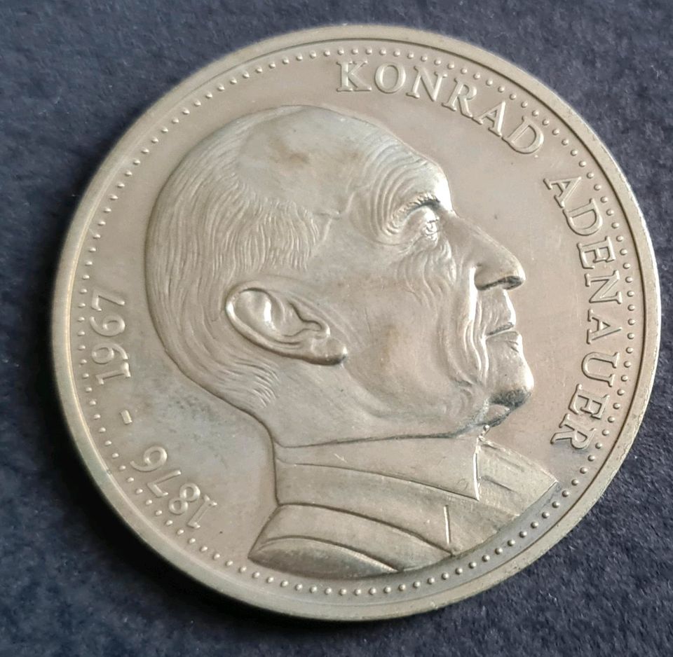 Medaille Münze Neusilber Konrad Adenauer Bayerischer Münzkontor in Schwerin