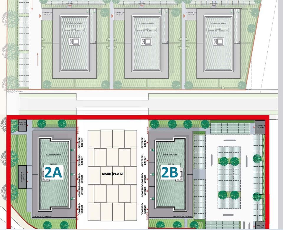 Top Gewerbeflächen im neu erbauten urbanen Zentrum von Braunschweig-Lamme in Braunschweig