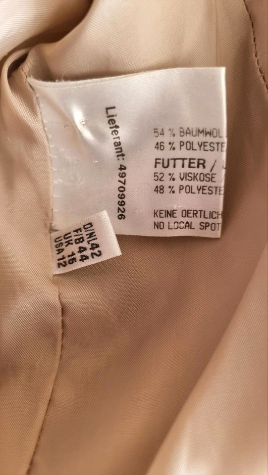 Kim Kara Damen Blazer Jacke Übergangsjacke Gr. 42 beige in Emmendingen