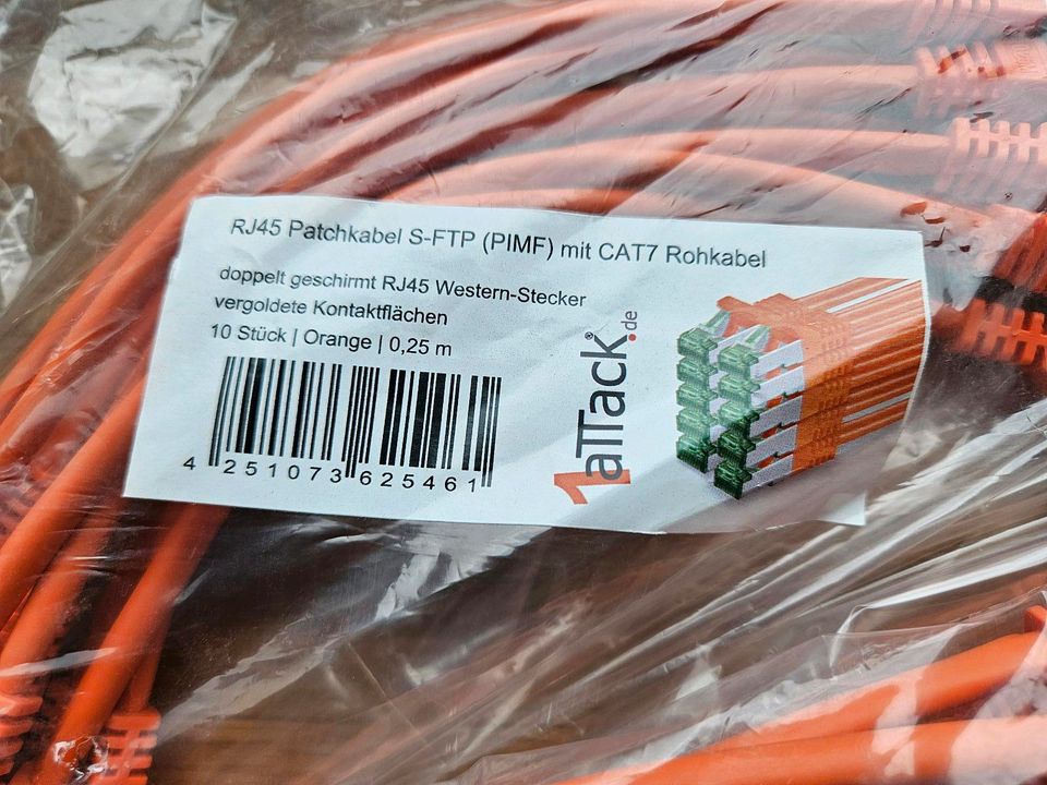 10 Stk. CAT 7 Patchkabel 0.25m LAN Kabel Netzwerk (3x vorhanden) in Bretten