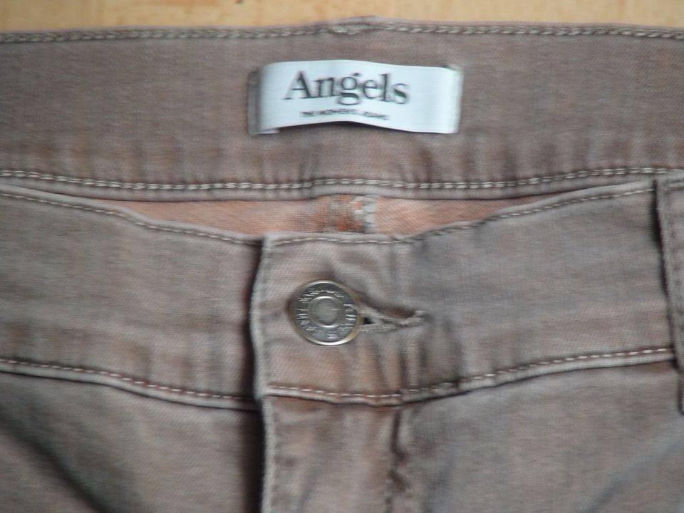 Angels Damen Jeans Hose Cici dunkel beige-rosa-ton Gr. 48 L30 in Schwerin