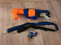 Nerf Surgefire mit Munitionsgurt und Minipistole + 15 Pfeilen Sachsen - Wolkenstein Vorschau