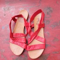 Damen-Sandale „Crossover“, rotes, sehr weiches Leder, Größe 45 Innenstadt - Köln Altstadt Vorschau