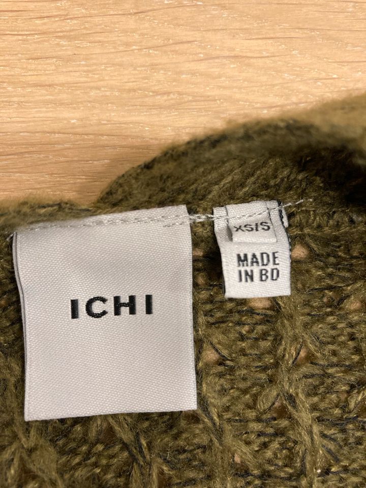 ICHI, Cardigan/Strickjacke mit Lochmuster, kiwigrün, Gr. XS/S in Wörth a. Main