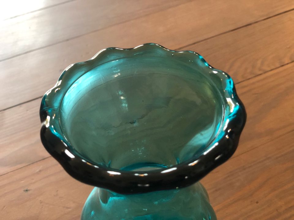 Vase Glasvase türkis blau Deko Vintage **keine Chips, kein Murano in Augsburg