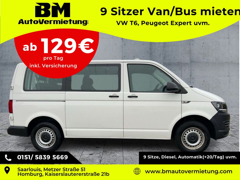 9 Sitzer günstig mieten ab 129,00€ in Homburg/Saar, Saarlouis & Saarbrücken - Autovermietung, Auto mieten, Auto leihen, Vermietung von Autos, Bussen, 9 Sitzer, Kombi, Limousine, Sportwagen in der Nähe in Saarlouis