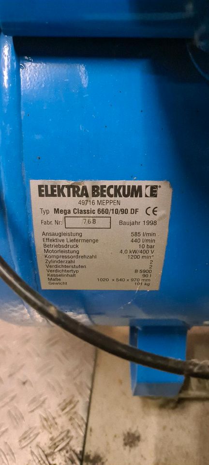 Elektra Beckum Mega Classic Luftkompressor in Bodman-Ludwigshafen