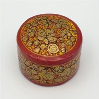 Vintage Pillendose Blumen Schmuckbox Lack Indien Schatulle Rot Schwerin - Altstadt Vorschau