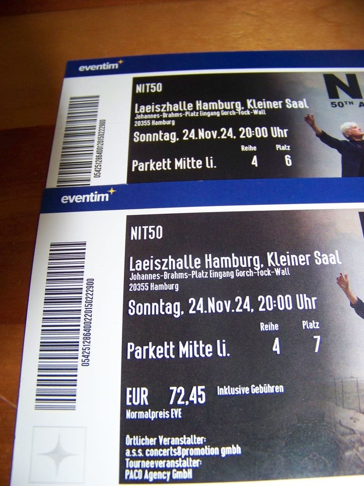 Nits Tickets Hamburg 2024 NIT50 Tour 2 Top Plätze The Nits Karten in Schenefeld