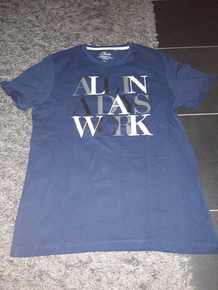 S.OLIVER tolles-blaues T-SHIRT mit Aufdruck NEU! in Aalen