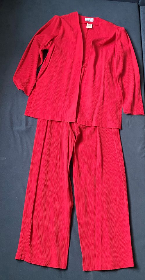 Damen Anzug Hose und Jacke Mix Up in Bordeaux-Rot Sommer Anzug 38 in Bobingen