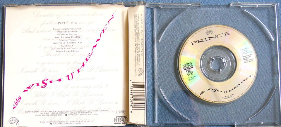 Prince I wish U heaven 3inch Mini Single CD 1988 in Berlin