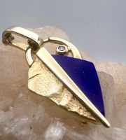 Designer Lapislazuli Anhänger 375.Gelbgold 10K. pendant FJV Essen-West - Frohnhausen Vorschau