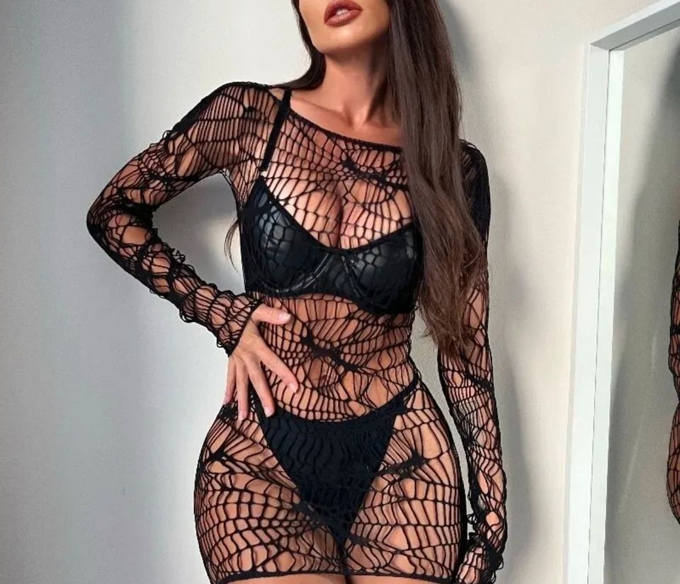 2 Teile Dessous Catsuit Negligee Set Sexy Netz Kurz Reizwäsche in Essen