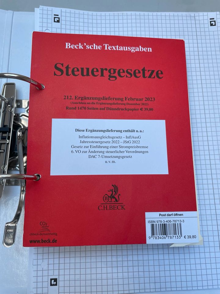 Ergänzungslieferung Steuergesetze 212. in Weißenburg in Bayern