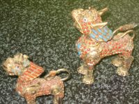 Foo Hunde Chinesisch Asiatisch Antik Cloisonné Emaille Messing Rheinland-Pfalz - Simmern Vorschau