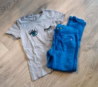 Set BENETTON TCM T-Shirt  Jogginghose 134 140 blau grau Glitzer Schleswig-Holstein - Klein Pampau Vorschau