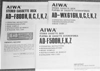 AIWA AD-F 500/620/800/810 AD-S20 WX-616 BEDIENUNGSANLEITUNG(en) Bayern - Simbach Vorschau