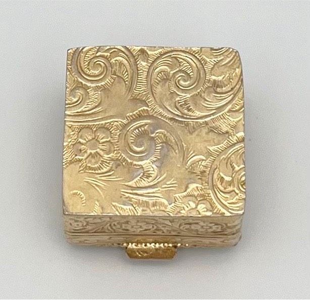 Vintage Pillendose Schmuckbox Edelstein Marmoriert Gold Schatulle in Schwerin