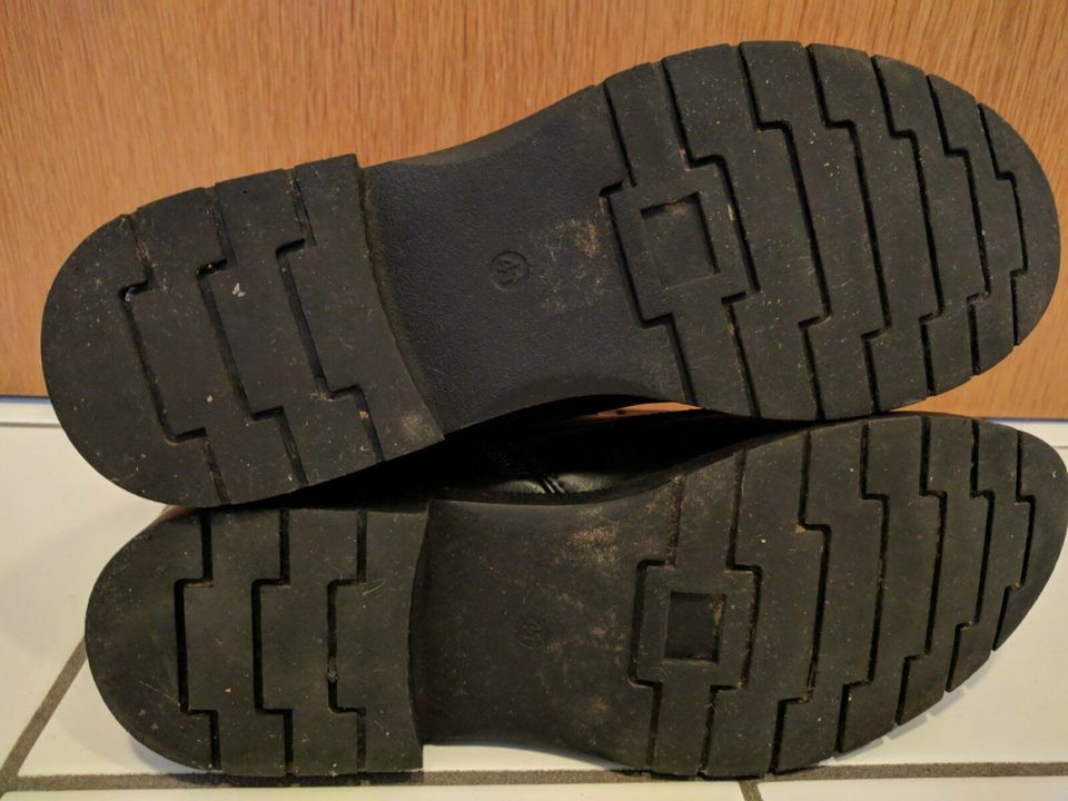 Schwarze Biker Nieten Stiefeletten Gr. 41 Stiefel Reißverschluss in Kirchheimbolanden