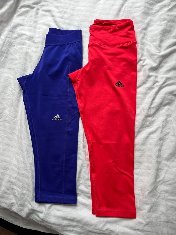 Adidas 3/4 Leggings Hose knielang XS neon orange pink in Bonn