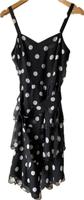 Partykleid schwarz mit weißen Punkten Chiffon Hessen - Lautertal Vorschau