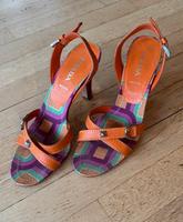 Riemensandalette Prada orange mit Muster Neuhausen-Nymphenburg - Neuhausen Vorschau
