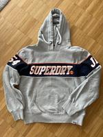 superdry Pullover hellgrau / orange Schrift Gr. L Baden-Württemberg - Leonberg Vorschau