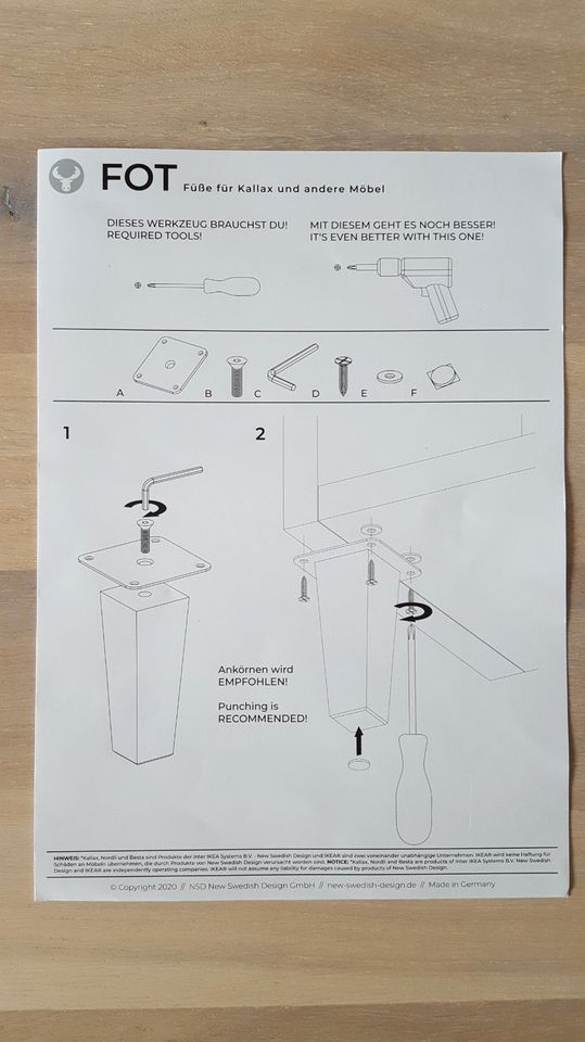 4 FOT Möbelfüße f. IKEA KALLAX - Weiß - 16 cm hoch - Pyramide TOP in Paderborn