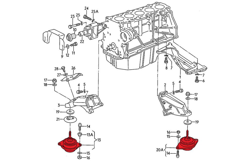 Verstärkte PU Motorlager Audi 5 Zylinder B2 B3 B4 C3 C4 Verkline in Ludwigsburg