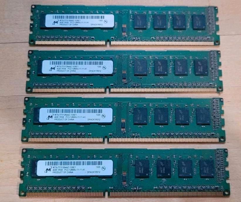 4x4 GB DDR3 1333 Mhz Arbeitsspeicher 16 GB Micron in Grünsfeld