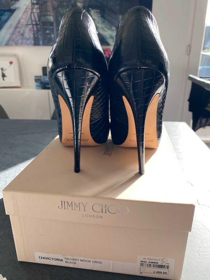 Jimmy Choo Glossy Mock Croc Gr. 39 schwarz in Köln