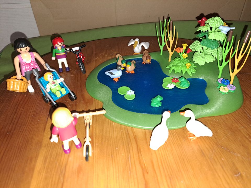 Playmobil  Ausflug Sparziergang Mutter mit Kinder am Ententeich m in Oberhausen