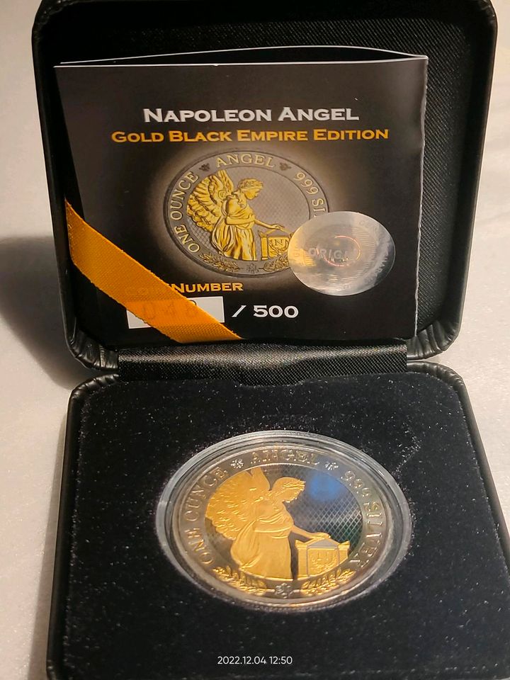 1 OZ Silber Saint Helena Napoleon Angel 2021 Gold Black Empire Ed in Ottweiler