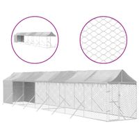 Outdoor-Hundezwinger mit Dach Silbern 2x14x2,5 m Stahl Verzinkt Bayern - Bad Kissingen Vorschau