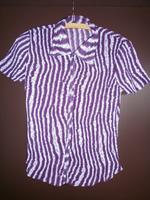 Damen Bluse Shirt dünne Strickjacke lila/weiss gestreift Gr.S Niedersachsen - Badbergen Vorschau