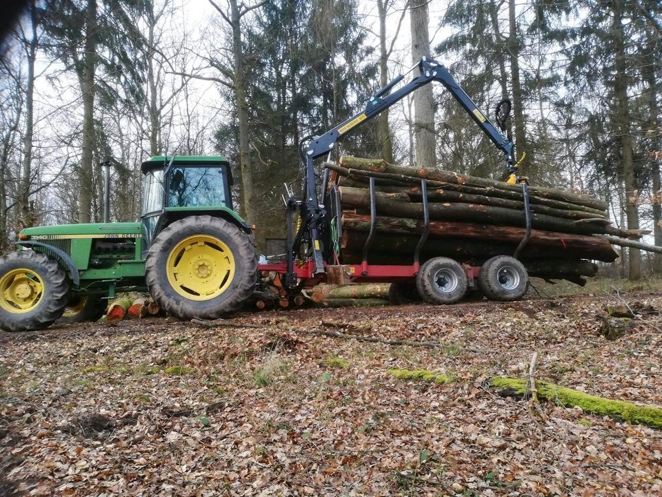 Möre Maskiner SF11 Rückewagen mit 6570 Kran, Holzwagen in Kaltenlengsfeld