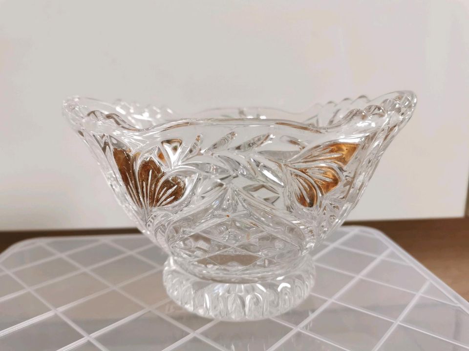 Vase und Schale Glasvase Glasschale Vintage in Spremberg