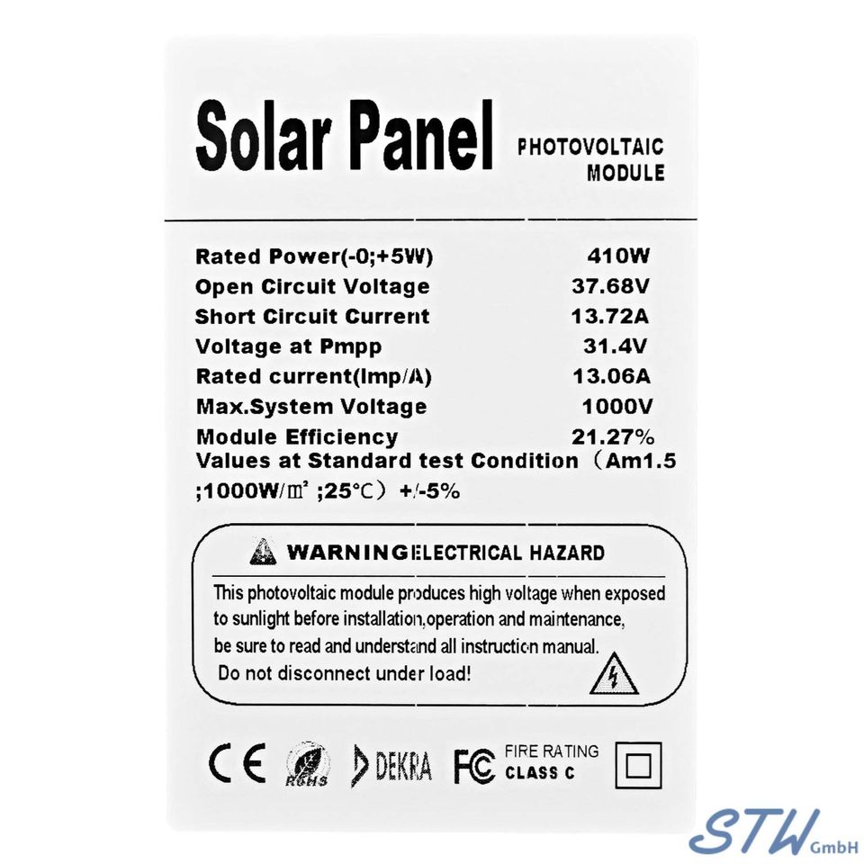 Solar Panel Modul für Balkonkraftwerk 410 Watt 410W Photovoltaik in Frankfurt am Main