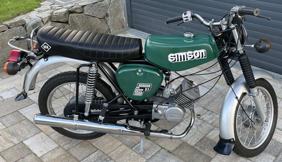 Simson S51 Elektronik 1-4 Billardgrün Neuaufbau in Zschorlau