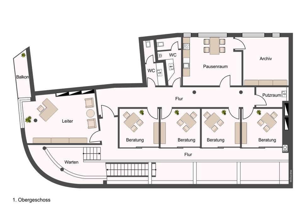 Repräsentative Gewerbefläche | 414 m² | klimatisierte Räume | 2 TG-Stellplätze in Leipzig