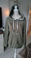 Hoddie/Kapuzenpullover, H&M, Gr. L, khaki mit goldenem Strass Hessen - Bad Orb Vorschau